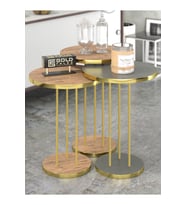 Zigon Sehpa Terra 3 Lü Set Traverten