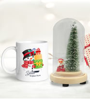 BK Gift Kişiye Özel Yılbaşı Temalı Işıklı Fanus Biblo ve Kupa Hediye Seti-1