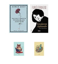 Hasretinden Prangalar Eskittim - Ahmed Arif - Yaralarım Aşktandır -furuğ Ferruhzad Not Defterli seti (Krem)