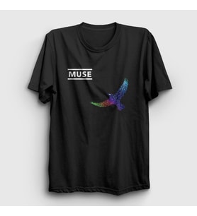 Presmono Unisex Siyah Resistance Bird Muse T-Shirt 70387tt