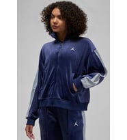 Nike Jordan Flight Full Zıp Velaur Womens Sweatshirt Oversize Kadife Kadın Sweatshirt Lacivert