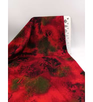 BATİK DESENLİ KAŞMİR VİSKON KUMAŞ (Bordo)