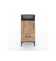 Arges Komodin 2 Raflı Tek Çekmeceli 2 Kapaklı 44x30x96 Antrasit-Çam