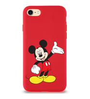 Apple iPhone SE 2022  Lansman Kılıf Mickey Mouse Tasarımlı Altı Kapalı İçi Kadife Kaplı  Kapak (Şeffaf)