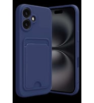 iPhone 16 Kılıf Kelvin Kartvizitli Silikon - Lacivert