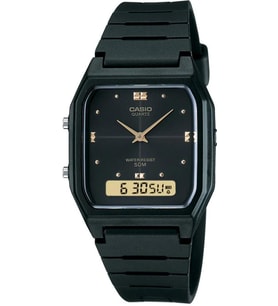 CASIO AW-48HE-1AVDF SİYAH SİLİKON KORDON ANALOG-DİJİTAL ERKEK KOL SAATİ