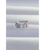 Pirinç Gümüş Renk Zirkon Taş Kaplama Earcuff Küpe 5886 - SSSSSS9293-8866