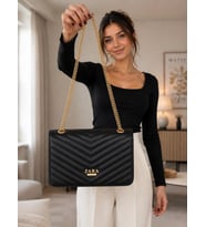 Charm Model Siyah Kadın Omuz Çantası - Kadın Kol Çantası - Kadın Çanta - Günlük Kadın Çantası - Hediye Çanta - Çapraz Askılı Kadın Çantası