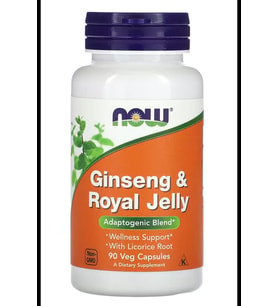 NOW Foods, Ginseng & Royal Jelly, 90 Veg Capsules  (Renksiz)