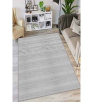 Gri Sade Desensiz Kaymaz Tabanlı Dekoratif Halı AR1359 - 100 x 160 cm