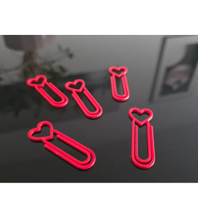 3D Baskı Kalp Figürlü Ataç - 10lu Set - Kırmızı