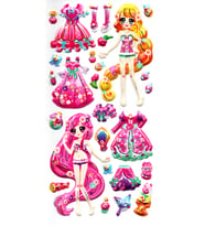 Sticker Kabartmalı Stiker Defter, Planlayıcı Etiket (limlra-021) - 17X9 cm Giydirme Kız Pembe