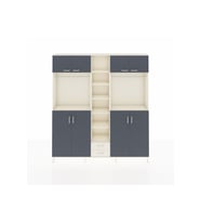 Arges Dolap 14 Raflı 2 Çekmeceli 2 Askılı 220x30x243 Aytaşı-Antrasit/Aytaşı