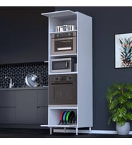 Modilayn ESER (60x217x56 cm) Boyutunda Ankastre 2 Kapaklı Mini/Midi Mikrodalga Fırın Dolabı