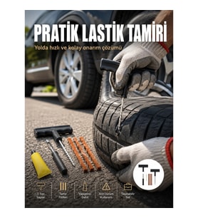 Mey İthalat® Otomobil Motosiklet Bisiklet İçin Güvenli Lastik Tamir Kiti