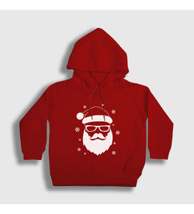 Presmono Unisex Çocuk Kırmızı Noel Baba Santa Claus Yılbaşı Kapüşonlu Sweatshirt 270360tt