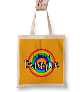 Dwayne Johnson- Retro Rainbow Style Bez Çanta Uzun Saplı