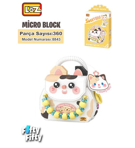 Loz Micro Block Sweet Bag Serisi Kedi Figürlü Çanta 360 Parça Oyuncak Yapım Seti FFLZ-8843