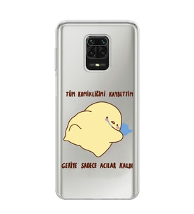 Xiaomi Redmi Note 9S - Redmi Note 9 PRO Uyumlu Komikliğimi Kaybettim Tasarımlı Şeffaf Telefon Kılıfı