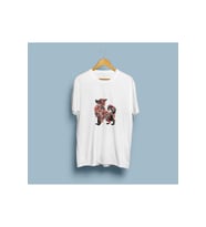 Oversize Fluffy Köpek renki ve Özel tasarım unisex T-shirt