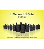 Çaycı Telsizi 1 Merkez 11 Şube Full Set (Siyah)