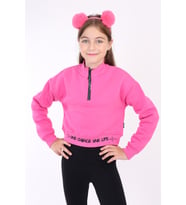 Toontoy Kız Çocuk Baskılı Sweatshirt (Fuşya)
