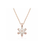 Gümüş Rose Beyaz Lotus Çiçeği Kolye CSR2180776