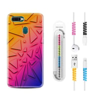 Oppo A5S A15 A16 A54 A55 A73 A74 Kılıf Kablo Koruma Spiral Silikon Üçgenler 1635