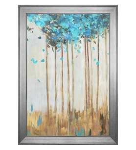Soyut Şekiller Motifli Kanvas Tablo 50 x 70 cm Silver Çerçeve