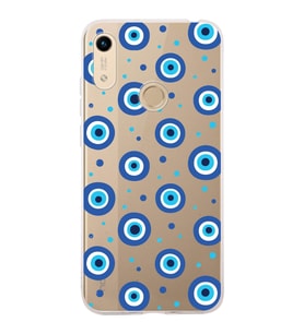 PrintiFy Huawei Honor 8A 2020 ile Uyumlu 1mm Slim Fit Nazar Boncuğu 1 Baskılı Şeffaf  Kılıf