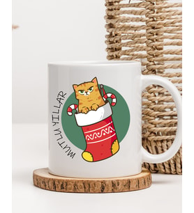 Mutlu Yıllar Kedi Temalı Kupa Bardak