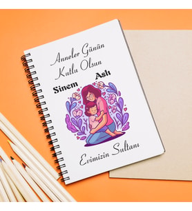 Anneler Günü Tasarımlı Defter Kişiye Özel