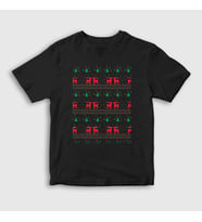 Presmono Unisex Çocuk Siyah Deers Geyikler V2 Yılbaşı T-Shirt 269408tt