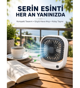 Taşınabilir Şarjlı Masa Fanı Sessiz Güçlü Fan Sistemli
