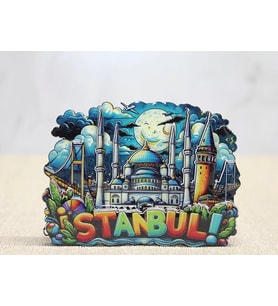 Ahşap İstanbul Temalı Magnet Alk4597