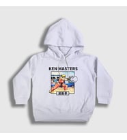 Presmono Unisex Çocuk Beyaz Ken Oyun Street Fighter Kapüşonlu Sweatshirt 405231tt
