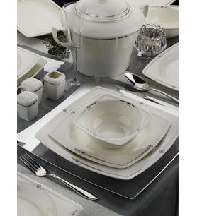 Kütahya Porselen Bone Mare 62 Parça 1060520 Desen Yemek Takımı