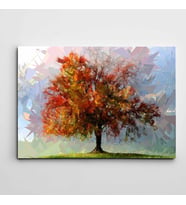 Çizim Ağaç ve Gökyüzü Modern Sanat Kanvas Tablo