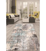 Dijital Kaymaz Taban Yıkanabilir Modern Renkli Salon Halısı Mutfak Halısı Yolluk ND-HT-936 (Mavi)