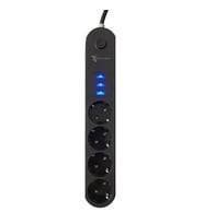 4lü Siyah Anahtarlı 3 Usb Li Akım Korumalı Topraklı Çocuk Korumalı Grup Priz 2 Metre