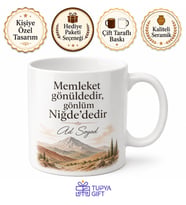 Niğdeli Hemşehriye Özel İsimli Baskılı Kupa Bardak Niğde Hediye