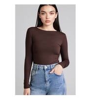 Defacto 26Y801001179 Kahverengi Kadın T-Shirt G9201AX/BN116
