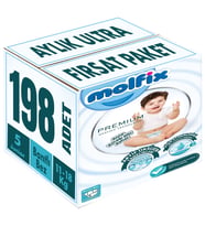 Molfix Premium Bebek Bezi Beden:5 (11-18KG) Junior 198 Adet Aylık Ultra Fırsat Pk
