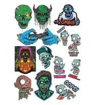 Zombi Sticker Set 12 15 Parça Telefon, Tablet, Defter, Laptop Sticker