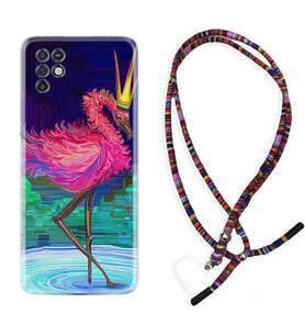INFINIX Note 11 Pro Note 10 Hot 9 Play Kılıf Boyun Asklı Rasta Silikon Queen Flamingo 1748