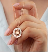 Saklı Takı 925 Ayar Gümüş Allah Lafzı Kolye