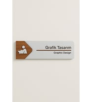 Lucena Grafik Tasarım Ofis Oda Kapı İsimliği Yönlendirme Tabelası Levhası Kişiselleştirilebilir