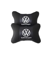 volkswagen koltuk başlık uyumlu yastık - 2 adet set - siyah deri logolu markalı spor görünüm - modifiye tuning aksesuar