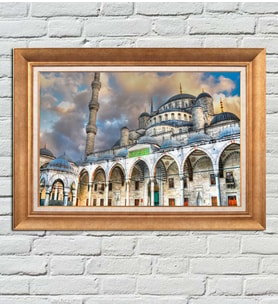 Altın Varaklı Paspartulu Çerçeveli Tablo bn66