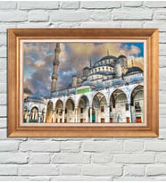 Altın Varaklı Paspartulu Çerçeveli Tablo bn66